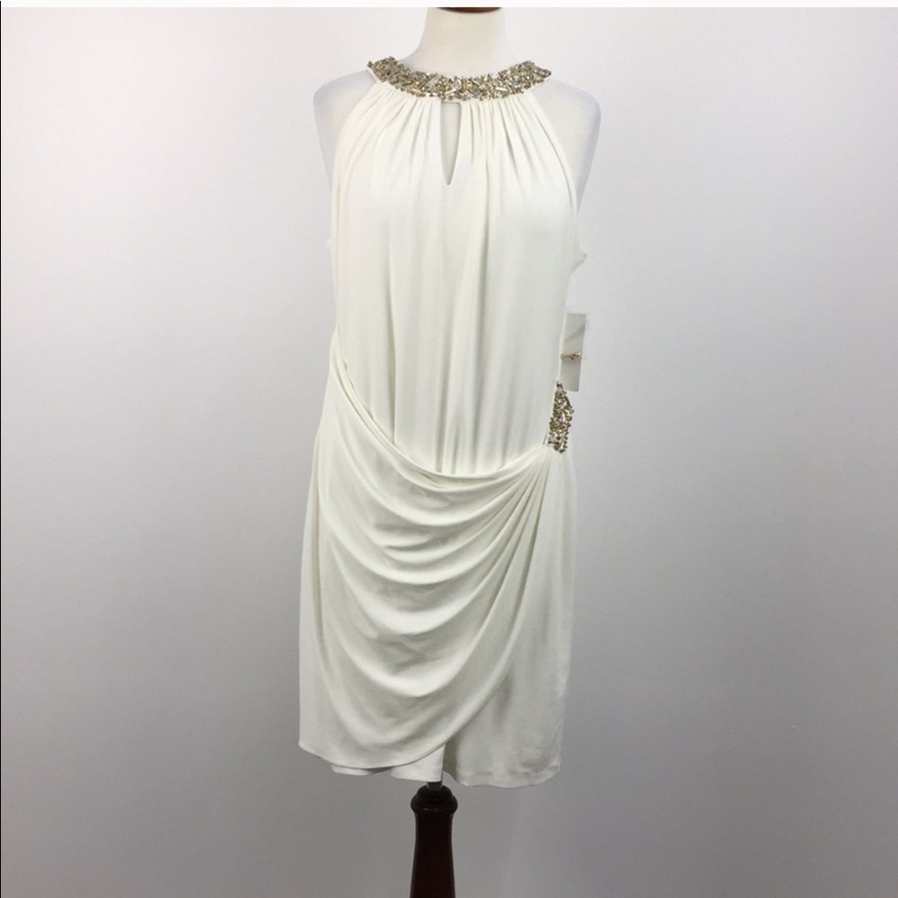 White mini dress with beading!